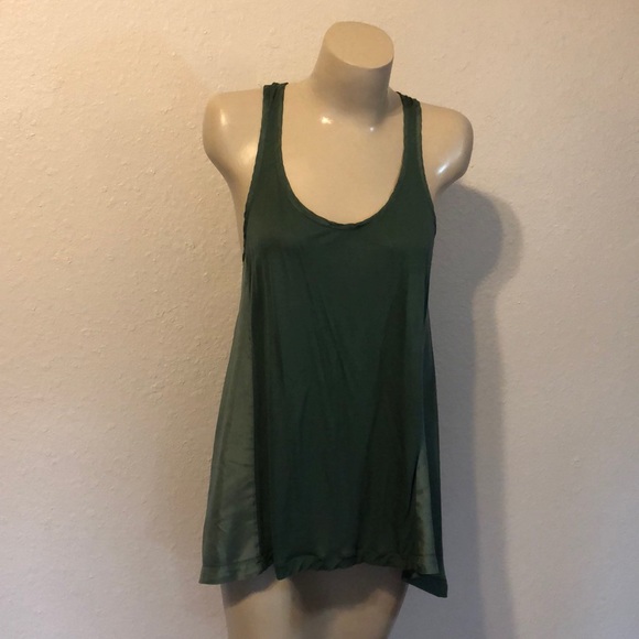 Anthropologie Tops - Silk and knit racer back tank Anthropologie Tops - Silk and knit racer back tank